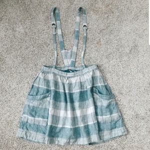 Free People Plaid Suspender Skirt